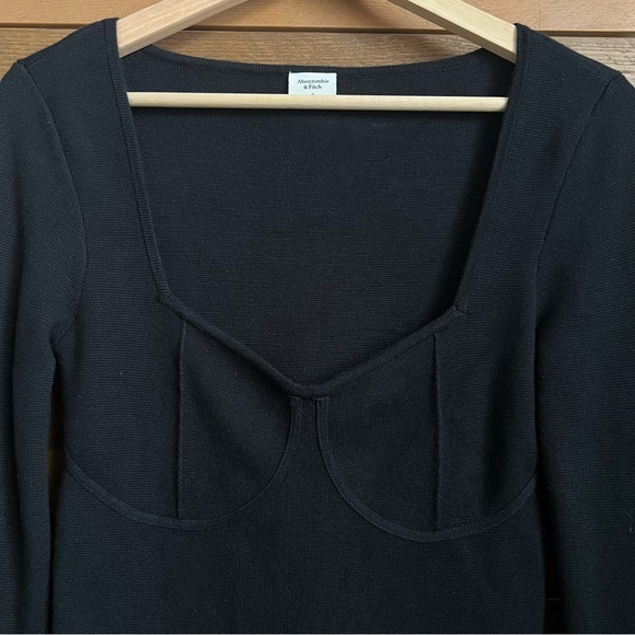 Abercrombie & Fitch Black Corset Slim Sweater Top - Picture 2 of 6